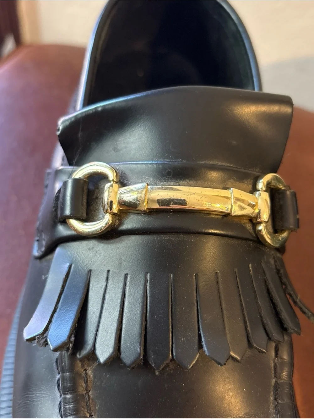 Doc Martens Adrian black Leather Tassel Loafers with horse-bit buckle Men’s US 8